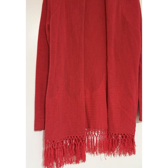 Lilly Pulitzer Tatum Red Metallic Tasseled Women’s Open Cardigan Size Small - Picture 3 of 9